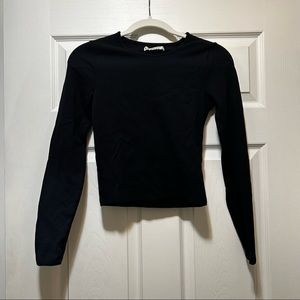 Abercrombie & Fitch Long-Sleeve Seamless Ribbed Fabric Crew Top